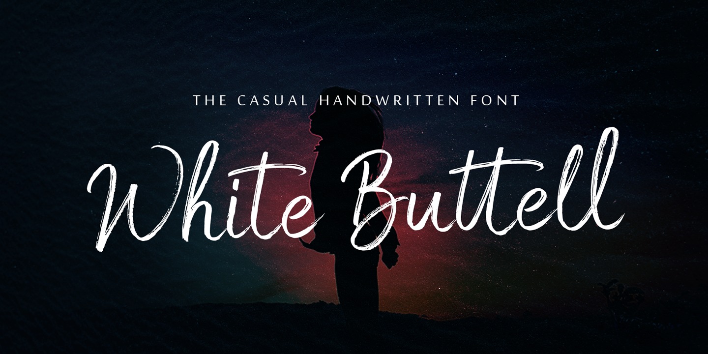 Beispiel einer White Buttell Slanted-Schriftart